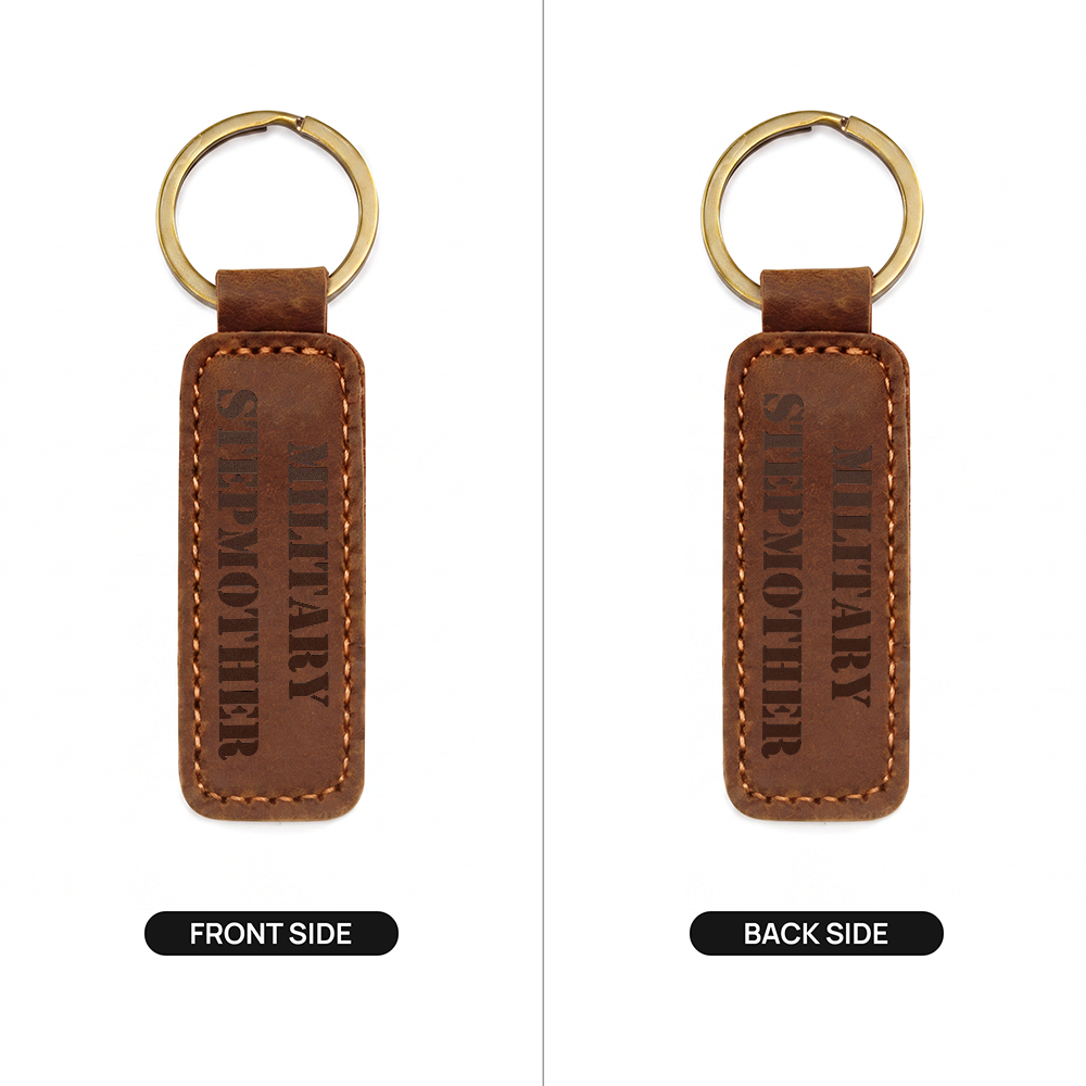 Military Stepmother - Engraved Leather Keychain