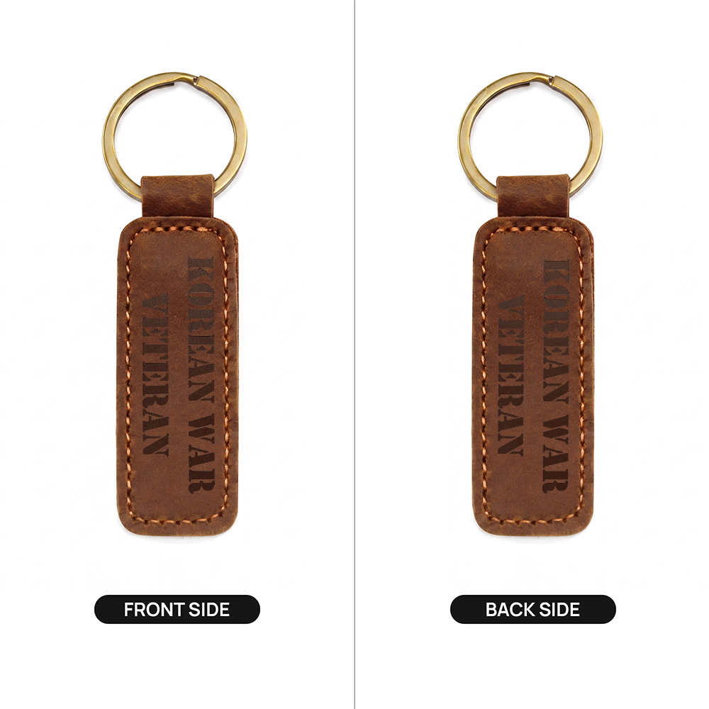 Korean War Veteran - Engraved Leather Keychain