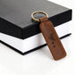 Mama Chicken With 2 Chicks - Engraved Leather Keychain