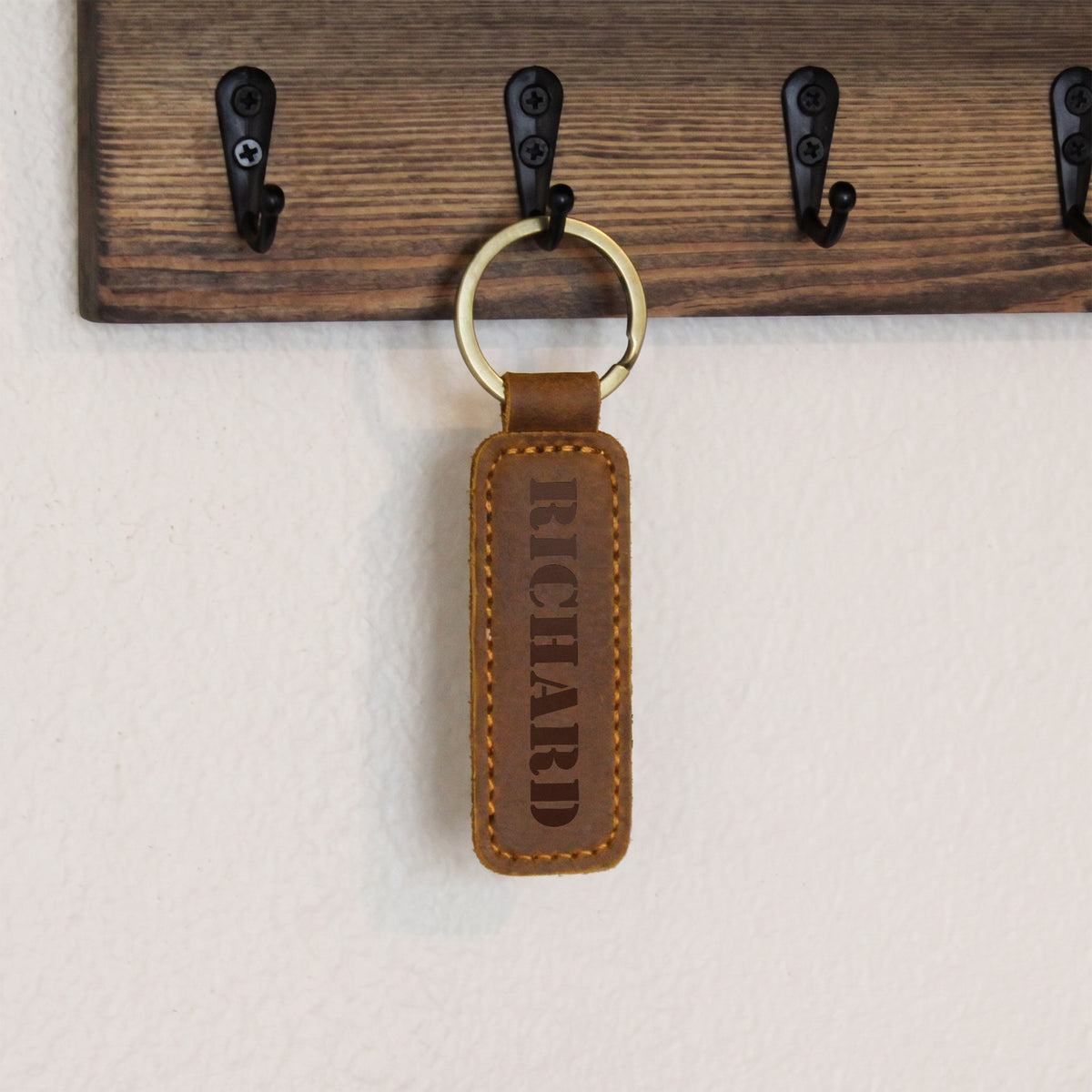 Richard - Engraved Leather Keychain