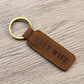 Navy Wife - Engraved Leather Keychain