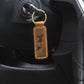 Mama Cat With 1 Kitten - Engraved Leather Keychain