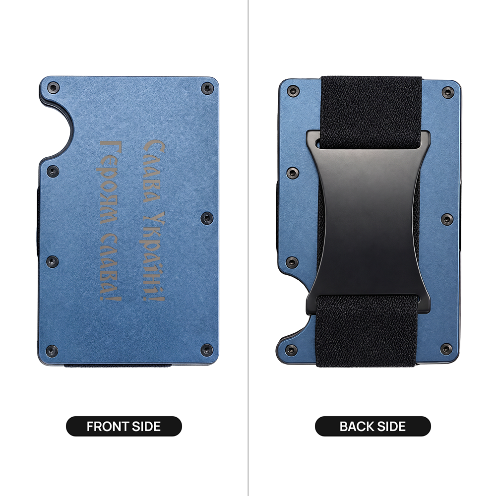 Glory to Ukraine! - Engraved Metal Wallet
