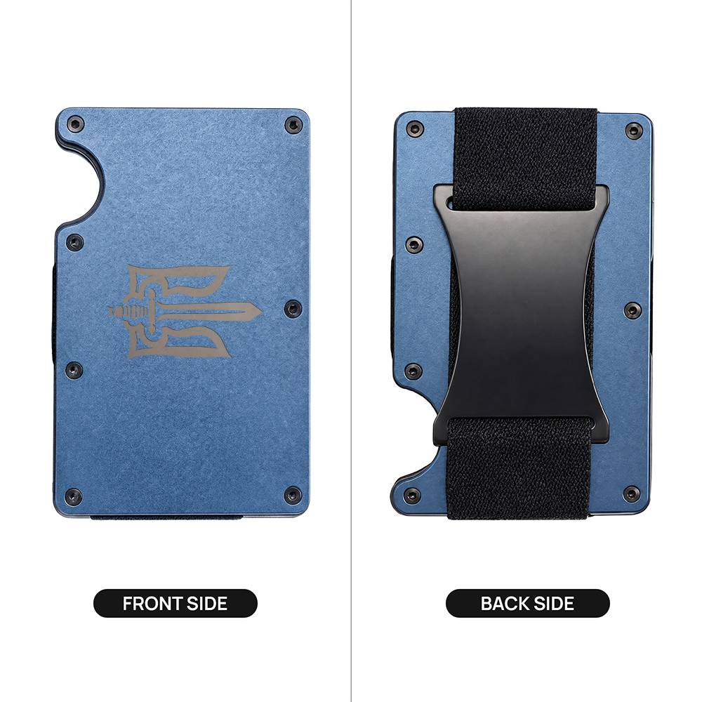 Stylized Tryzub - Engraved Metal Wallet