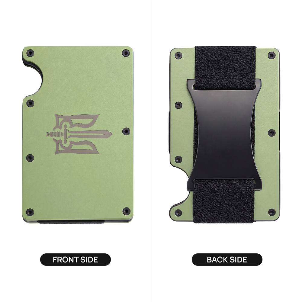 Stylized Tryzub - Engraved Metal Wallet