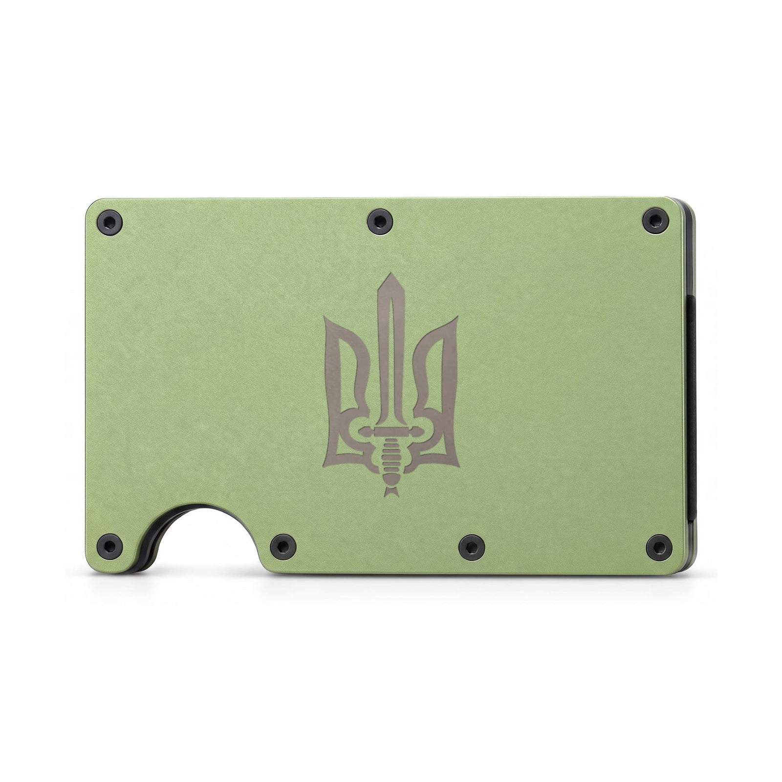 Stylized Tryzub - Engraved Metal Wallet
