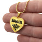Abigail v01 - 18k Gold Finished Heart Pendant Luxury Necklace