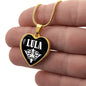 Lula v01w - 18k Gold Finished Heart Pendant Luxury Necklace