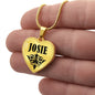 Josie v01 - 18k Gold Finished Heart Pendant Luxury Necklace