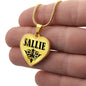 Sallie v01 - 18k Gold Finished Heart Pendant Luxury Necklace