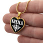 Sheila v01w - 18k Gold Finished Heart Pendant Luxury Necklace