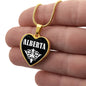 Alberta v01w - 18k Gold Finished Heart Pendant Luxury Necklace