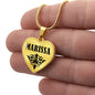 Marissa v01 - 18k Gold Finished Heart Pendant Luxury Necklace