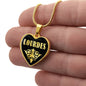 Lourdes v02 - 18k Gold Finished Heart Pendant Luxury Necklace