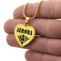 Aurora v01 - 18k Gold Finished Heart Pendant Luxury Necklace