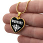 Whitney v01w - 18k Gold Finished Heart Pendant Luxury Necklace