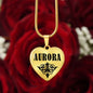 Aurora v01 - 18k Gold Finished Heart Pendant Luxury Necklace