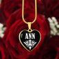 Ann v01w - 18k Gold Finished Heart Pendant Luxury Necklace