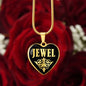 Jewel v02 - 18k Gold Finished Heart Pendant Luxury Necklace