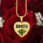 Bonita v01 - 18k Gold Finished Heart Pendant Luxury Necklace
