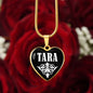 Tara v01w - 18k Gold Finished Heart Pendant Luxury Necklace