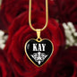 Kay v01w - 18k Gold Finished Heart Pendant Luxury Necklace