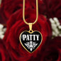 Patty v01w - 18k Gold Finished Heart Pendant Luxury Necklace