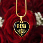 Rena v02 - 18k Gold Finished Heart Pendant Luxury Necklace