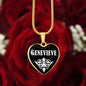 Genevieve v01w - 18k Gold Finished Heart Pendant Luxury Necklace