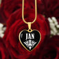 Jan v01w - 18k Gold Finished Heart Pendant Luxury Necklace
