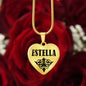 Estella v01 - 18k Gold Finished Heart Pendant Luxury Necklace