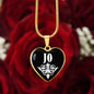 Jo v01w - 18k Gold Finished Heart Pendant Luxury Necklace