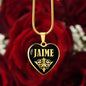 Jaime v02 - 18k Gold Finished Heart Pendant Luxury Necklace