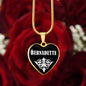 Bernadette v01w - 18k Gold Finished Heart Pendant Luxury Necklace