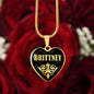 Brittney v02 - 18k Gold Finished Heart Pendant Luxury Necklace