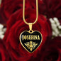 Josefina v02 - 18k Gold Finished Heart Pendant Luxury Necklace