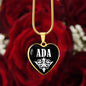 Ada v01w - 18k Gold Finished Heart Pendant Luxury Necklace