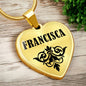 Francisca v01 - 18k Gold Finished Heart Pendant Luxury Necklace