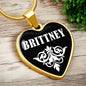 Brittney v03 - 18k Gold Finished Heart Pendant Luxury Necklace