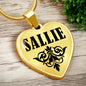 Sallie v01 - 18k Gold Finished Heart Pendant Luxury Necklace