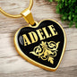 Adele v02 - 18k Gold Finished Heart Pendant Luxury Necklace
