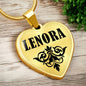Lenora v01 - 18k Gold Finished Heart Pendant Luxury Necklace