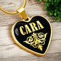 Cara v02 - 18k Gold Finished Heart Pendant Luxury Necklace