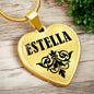 Estella v01 - 18k Gold Finished Heart Pendant Luxury Necklace