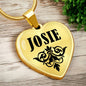 Josie v01 - 18k Gold Finished Heart Pendant Luxury Necklace