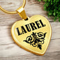 Laurel v01 - 18k Gold Finished Heart Pendant Luxury Necklace