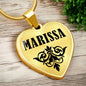 Marissa v01 - 18k Gold Finished Heart Pendant Luxury Necklace