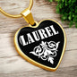 Laurel v03 - 18k Gold Finished Heart Pendant Luxury Necklace