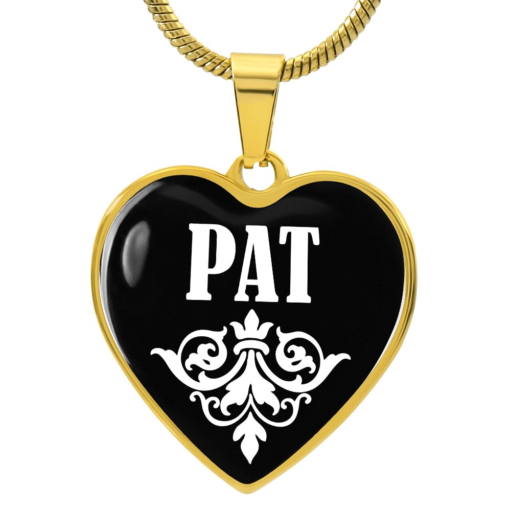 Pat v01w - 18k Gold Finished Heart Pendant Luxury Necklace