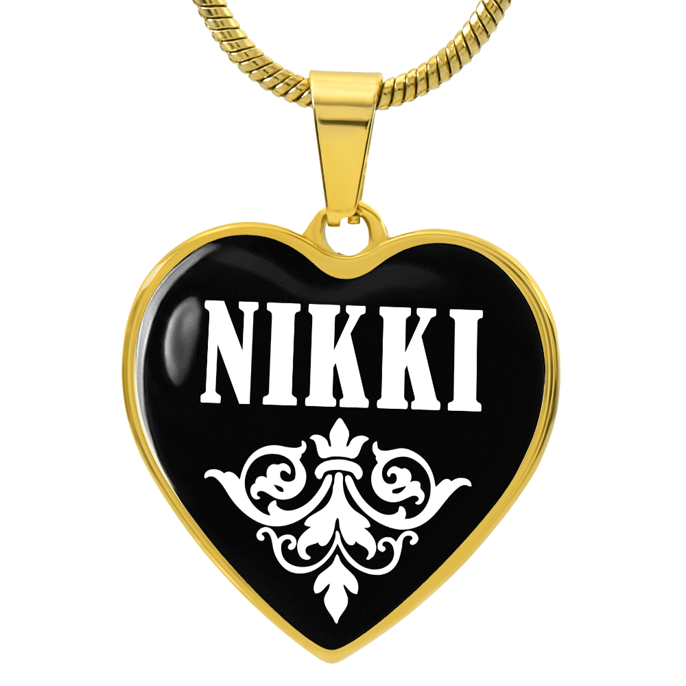 Nikki v03 - 18k Gold Finished Heart Pendant Luxury Necklace